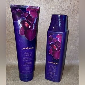 Goodbaths Electric Twilight Body & Scrub orange flower & black orchid -BRAND NEW